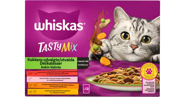 Whiskas 1+ Tasty Mix Chef's Choice kassitoiduvalik 12x85g