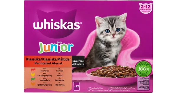 Whiskas Junior Collection kassitoiduvalik kastmes 12x85g