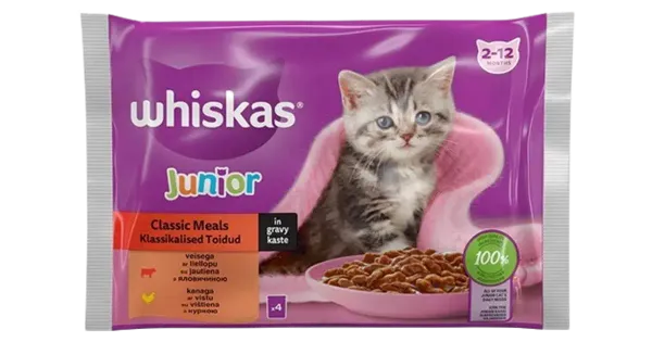 Whiskas Juunior kiisueine kana&veis 4*85g