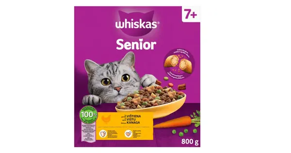 Whiskas kuivtoit Senior kanaga 800g