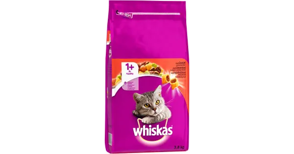 Whiskas kuivtoit täiskasvanud kassidele härjalihaga 3,8 kg