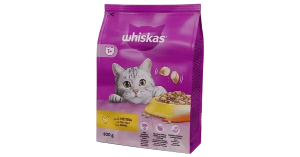 Whiskas kuivtoit täiskasvanud kassidele kanaga 800g