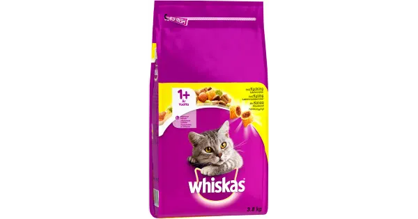 Whiskas kuivtoit täiskasvanud kassidele kanalihaga 3,8 kg