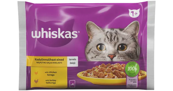 Whiskas märgtoit 4-pakk Core kalkun ja kana 340g