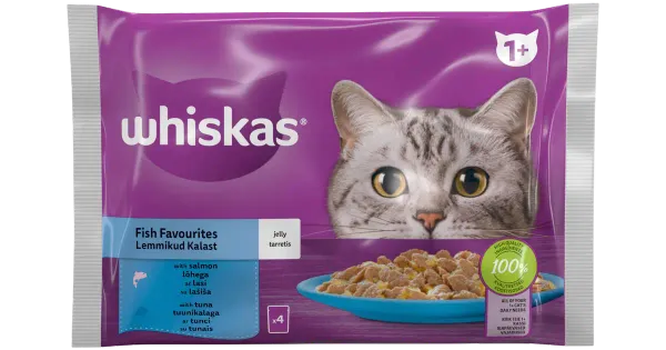 Whiskas märgtoit  kala, 4-pakk 85g