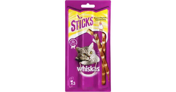 Whiskas närimispulgad täiskasvanud kassidele kanalihaga 3 x 6 g