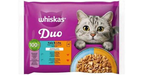 Whiskas Täissööt Pouch Tasty Duo Kala ja Liha 85g