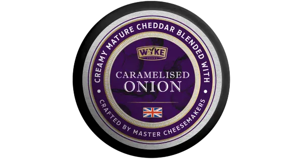 Wyke Farms Küps Cheddar karamelliseeritud sibulaga (vahas) 100 g
