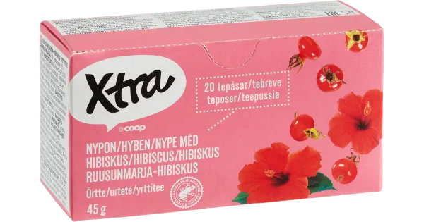 X-tra kibuvitsa-hibiskitee 20 x 2,25 g