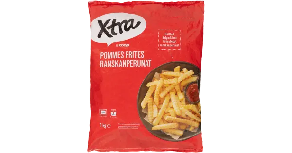 X-tra Külmutatud Eelküpsetatud Friikartulid sakilised 1 kg