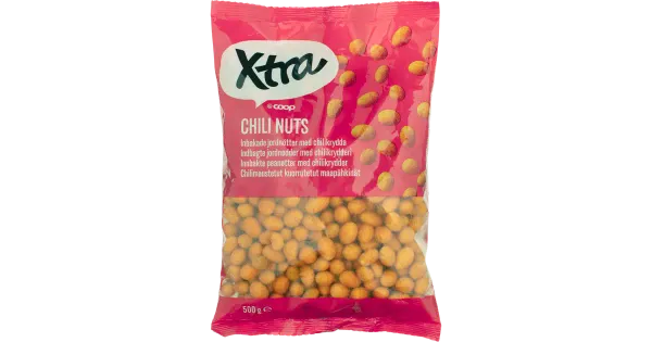 X-tra maapähklid tšillimaitselise kattega 500 g