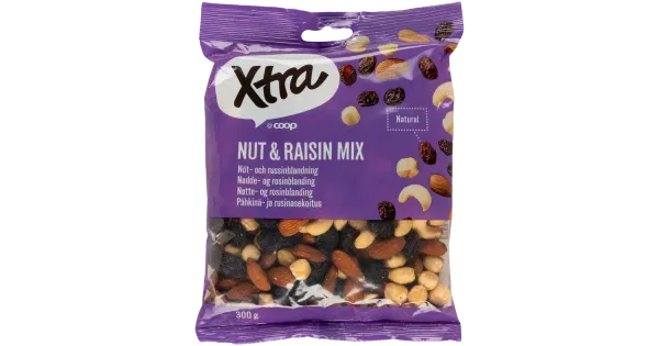 X-tra pähklisegu rosinatega 300g