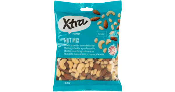 X-tra pähklitesegu mandlite ja india pähkl 300g