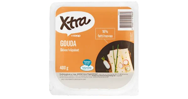 Xtra Gouda viilutatud juust 16%, 400 g