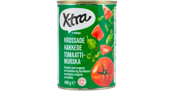 Xtra hakitud tomatid pune ja basiilikuga 400g