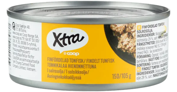 Xtra hakitud tuunikala päevalilleõlis 150/105 g