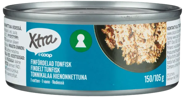 Xtra purustatud tuunikala vees 150/105 g