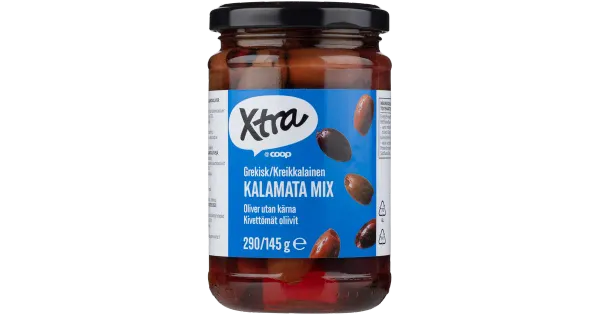 Xtra tumedate ja heledate kalamataoliivide segu 290/145g