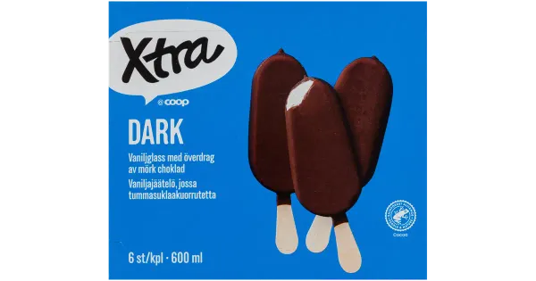Xtra Vanillijäätis Tumedas Šokolaadis 6x100 ML