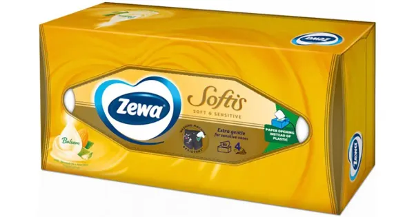 Zewa Taskurätik karbis Softis Sensitive 4-kihiline 80tk