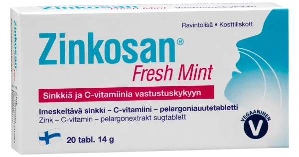 Zinkosan aromatiseeritud imemistabletid kurgule Fresh Mint 20 tk.