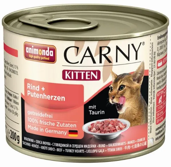 ANIMONDA Carny Märg täissööt kassipoegadele, loomaliha+kalkunisüda , 200 g
