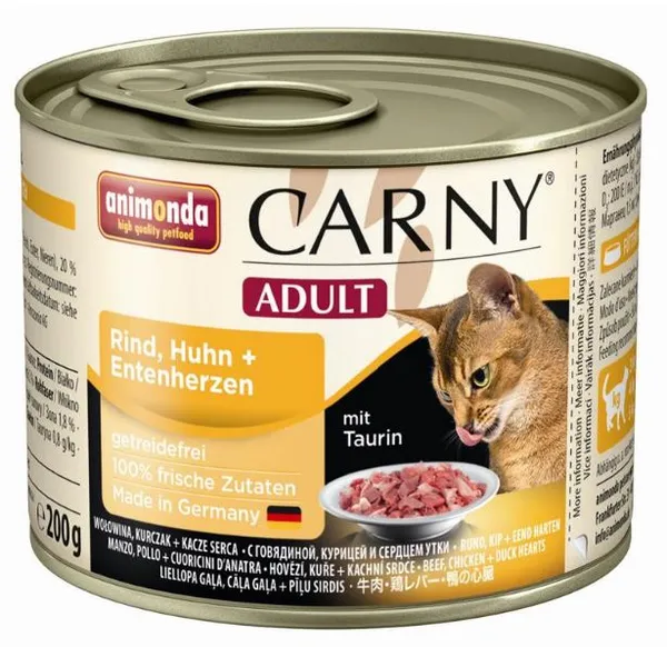 ANIMONDA Carny Märg täissööt täiskasvanud kassile, veis+kana+pardisüda, 200 g