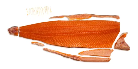 Atlandi lõhefilee, nahaga, D-trimm, vaakumis, külmutatud, ~1,4-2,2kg,