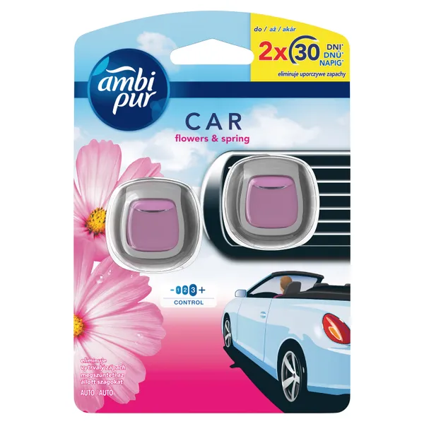 Auto õhuvärskendaja AMBI PUR Flowers & Spring, 2X2ml