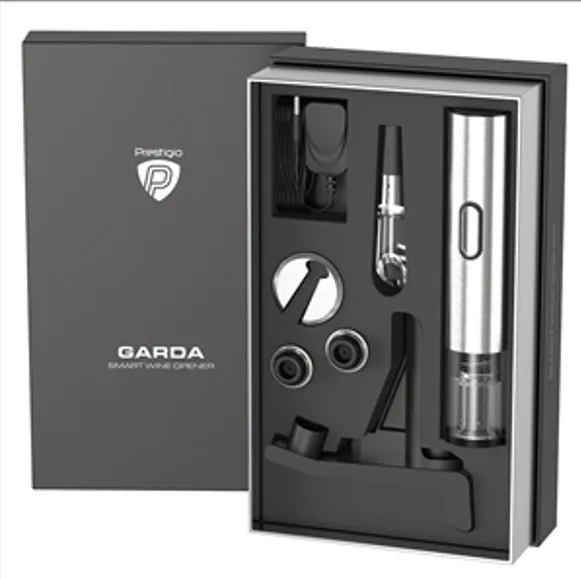 Automaatne veinipudeli avaja PRESTIGIO Garda, hõbedane