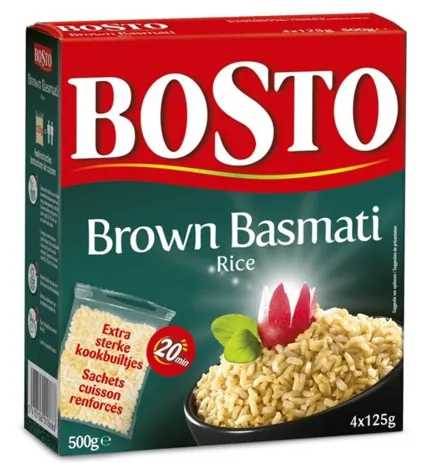 Pruun Basmati riis 4x125g, BOSTO, 500 g