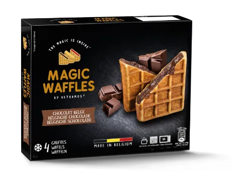Belgia vahvlid MAGIC WAFFLES šokolaaditäidisega,  külmutatud, 4 x 80 g