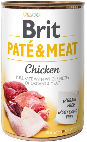 BRIT Pate & Meat, konservtoit koertele, kanapasta ja lihaga, 400g
