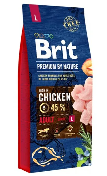BRIT PREMIUM, Kuivtoit täiskasvanud koerale, suurt kasvu, kanaga 15 kg