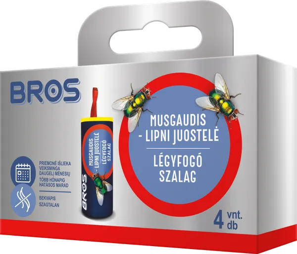 BROS Kärbsepaber rullis, blisterpakendis 4 tükki