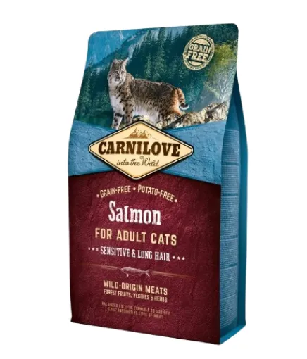 CARNILOVE Kuivtoit täiskasvanud kassile, tundlik seedimine,lõhega 2 kg
