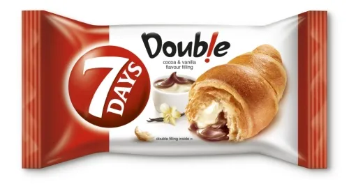 Croissant 7 DAYS, Double, kakao- ja vaniljetäidisega, 60g