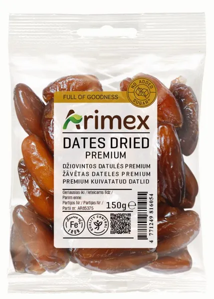 Datlid ARIMEX Premium, kuivatatud, suhkrulisandita, 150g