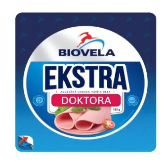 Doktorivorst BIOVELA, Ekstra, keedetud, viilutatud, 180g