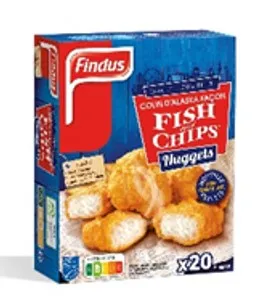Ekstra krõbedad kalanagitsad FINDUS Fish&Chips 26tk 490g