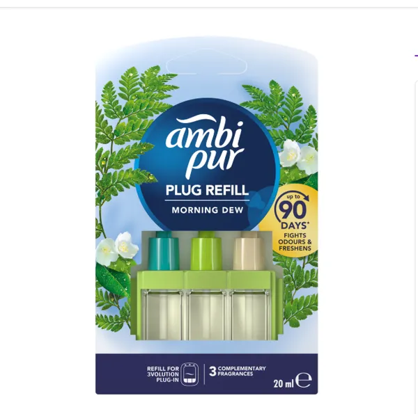 Elektrilise õhuvärskendiaja täide AMBI PUR 3Vol Morning Dew, 20ml