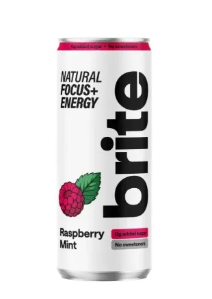 Energiajook BRITE, vaarika ja piparmündi maitsega, gaseeritud, purk, 330ml