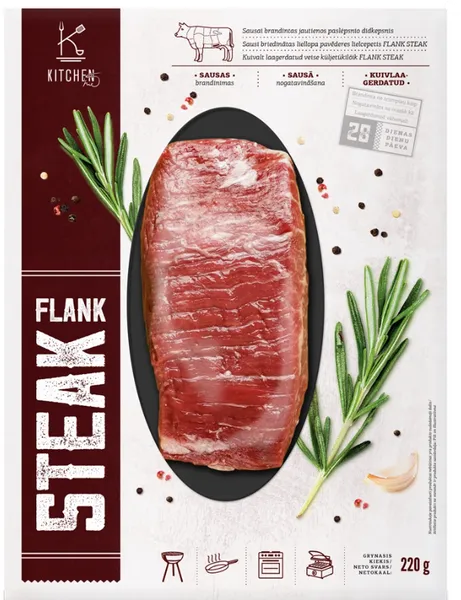 Flank steik, KITCHEN ME, kuivlaagerdunud, jahutatud, 220g