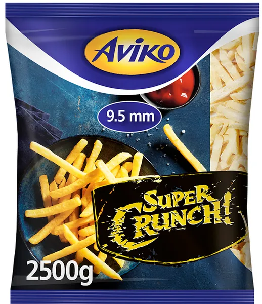 Saldēti frī kartupeļi Super Crunch 9,5 mm AVIKO, 2,5 kg