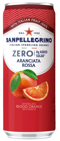 Limonāde S.PELLEGRINO Zero Aranciata Rossa, bundžā, 0.33l (DEP)