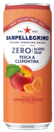 Limonāde S.PELLEGRINO Zero Peach&Clementine, bundžā, 0.33l (DEP)