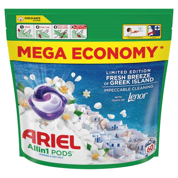 Geelkapslid ARIEL Fresh Breeze, 60 pesukorda