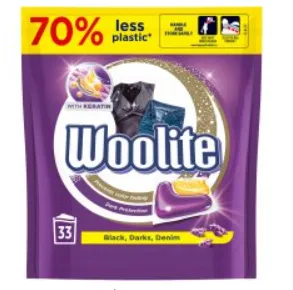 Geelkapslid WOOLITE BLACK  33 tk/pakk