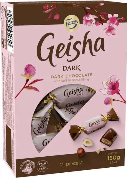 GEISHA Šokolaadikommid Dark, karbis,150g
