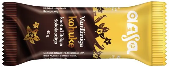 Glasuurkohuke AASA, belgia šokolaadiga kaetud, vanilliiniga, 23%, 40g